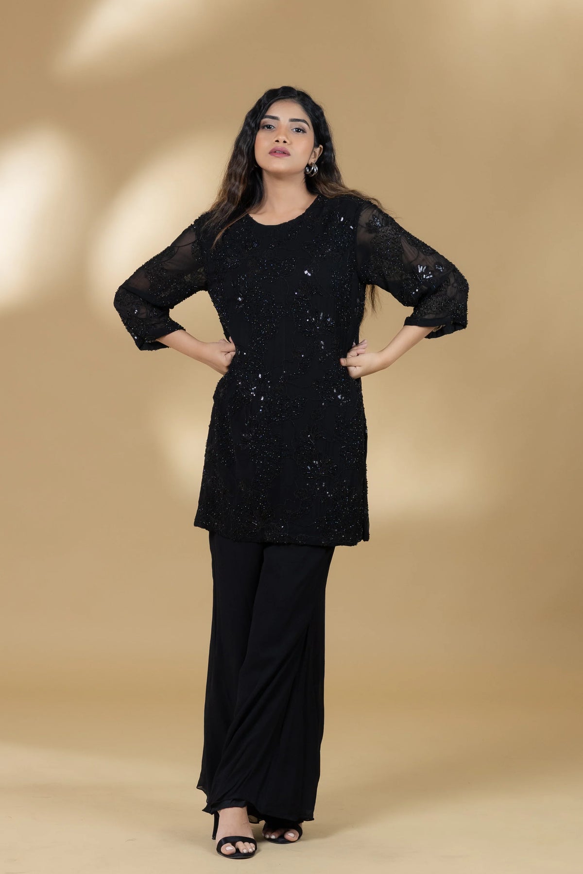 Black Embroidered Co-ord