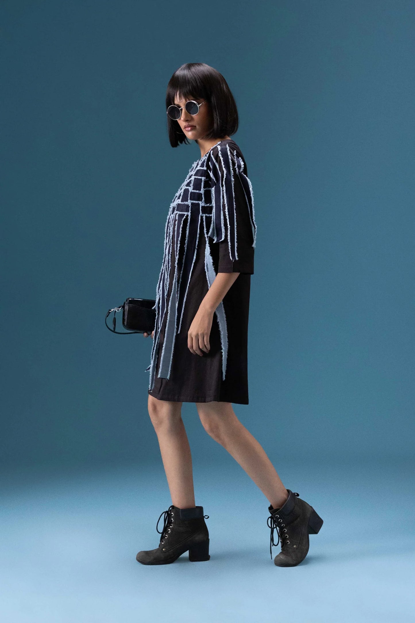 Black Fringe Detail Dress