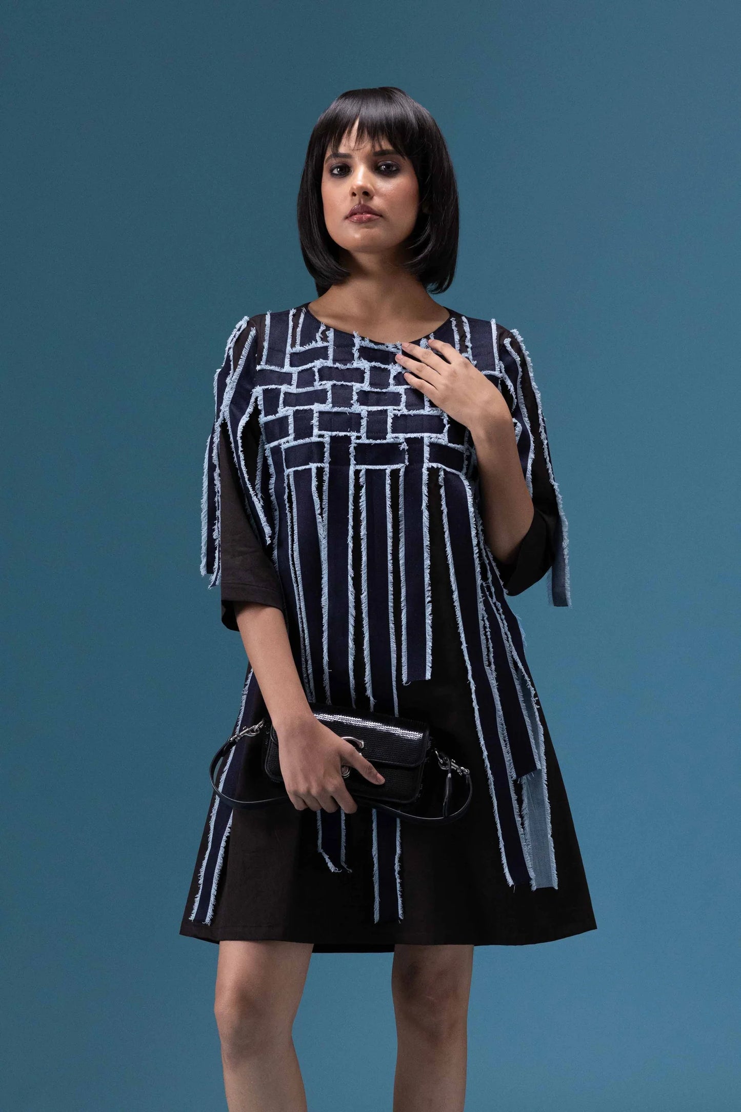 Black Fringe Detail Dress