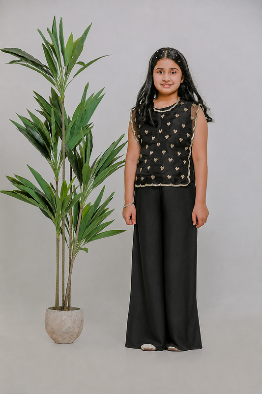 Black Heart Bib Pant Set