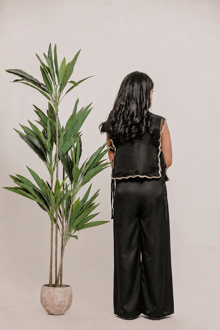 Black Heart Bib Pant Set