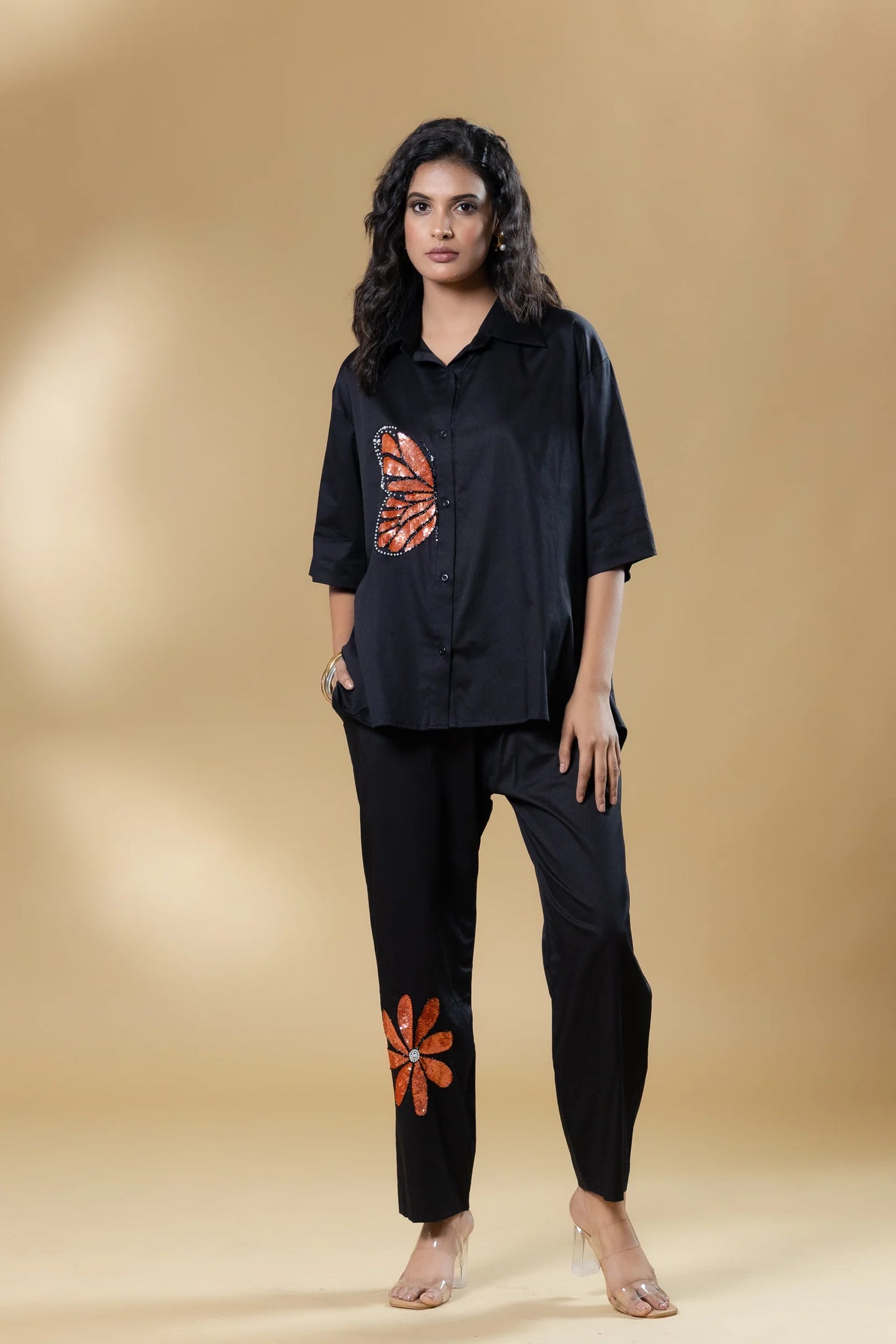 Black Sequin Butterfly Co-ord