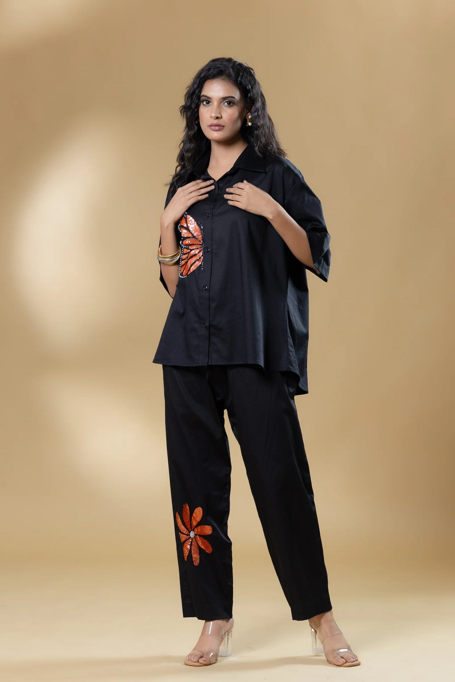 Black Sequin Butterfly Co-ord