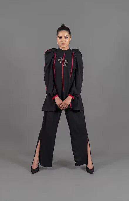 Black Pink Piping Cord-Set