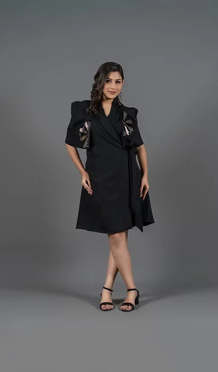 Bat sleeve dress