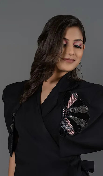 Bat sleeve dress