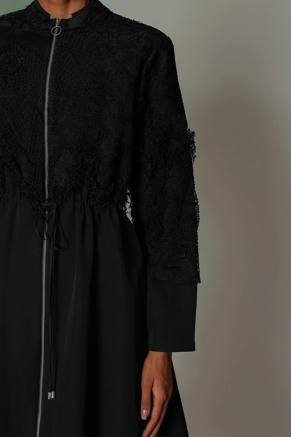 Black on Black Map Long Dress