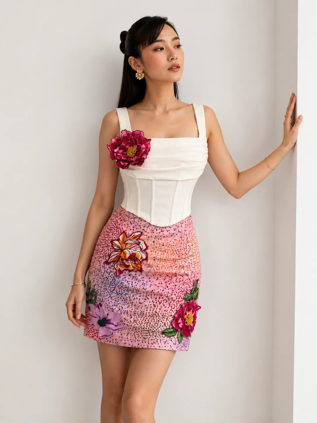 Blush Fleur Corset Set