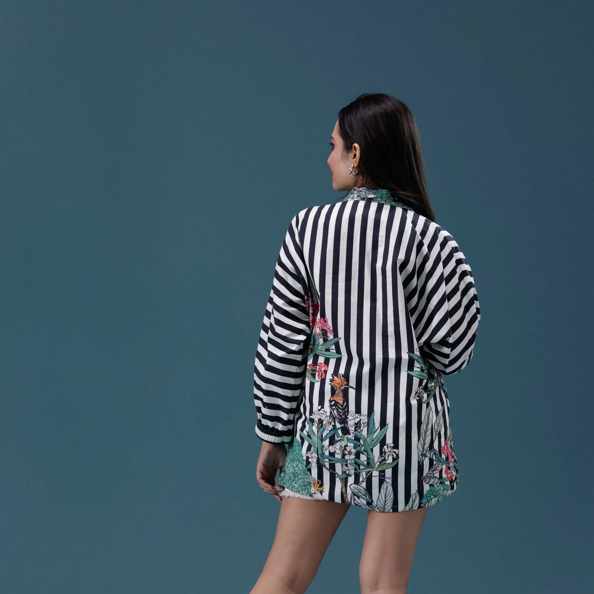 Botanical Stripe Tie-Up Shirt