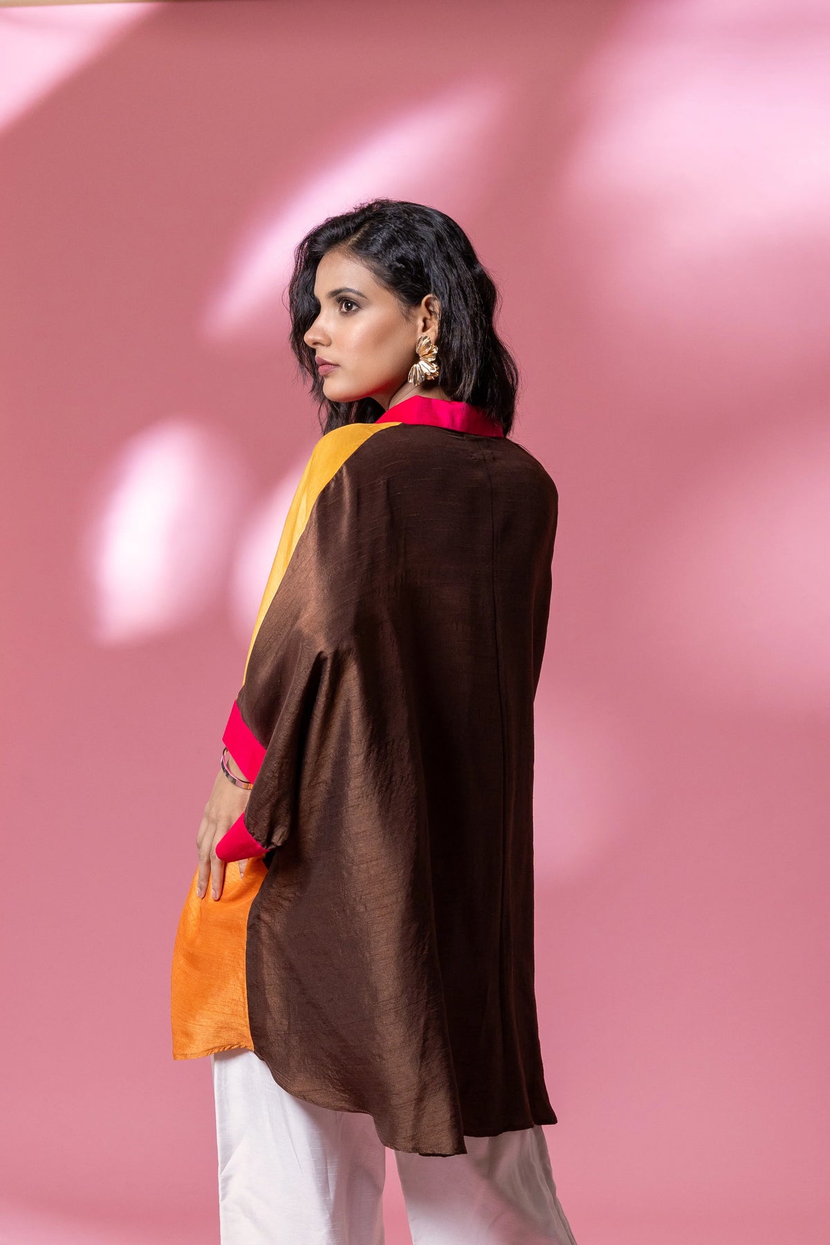 Multi-Colour Bemberg Silk Boho Oversized Shirt