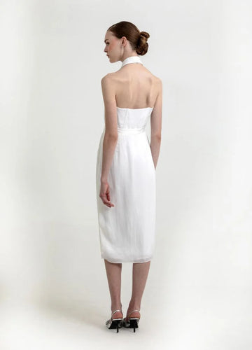 sachin and babi light blue dress Celine Textured Mini Dress with Back Cut Out Olive / L main image 1