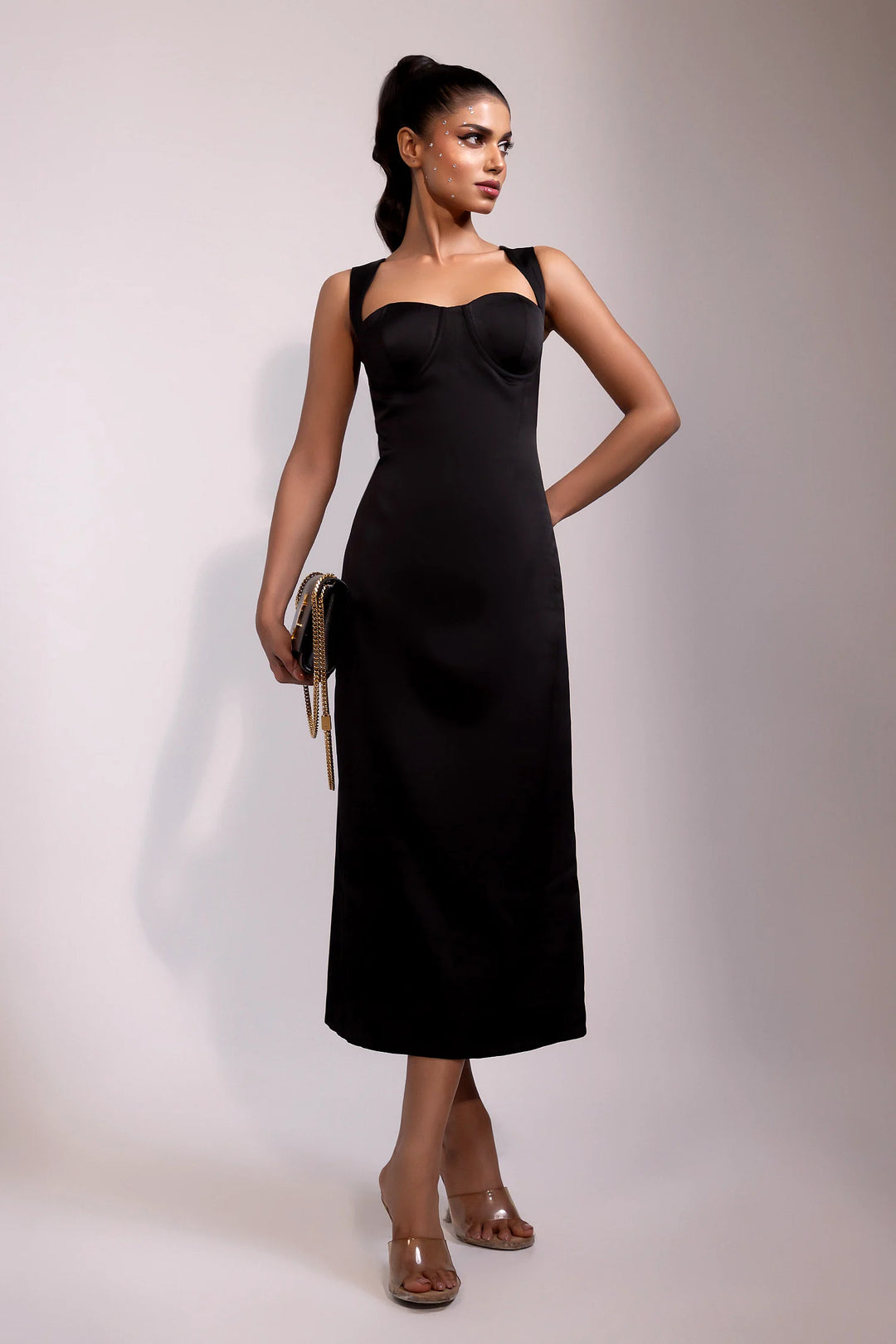 Classic Black Bodycon Midi Dress