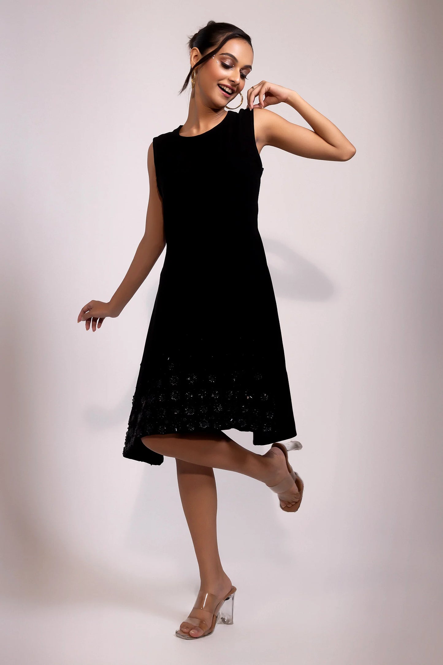 Classic Sleeveless Black Shift Dress