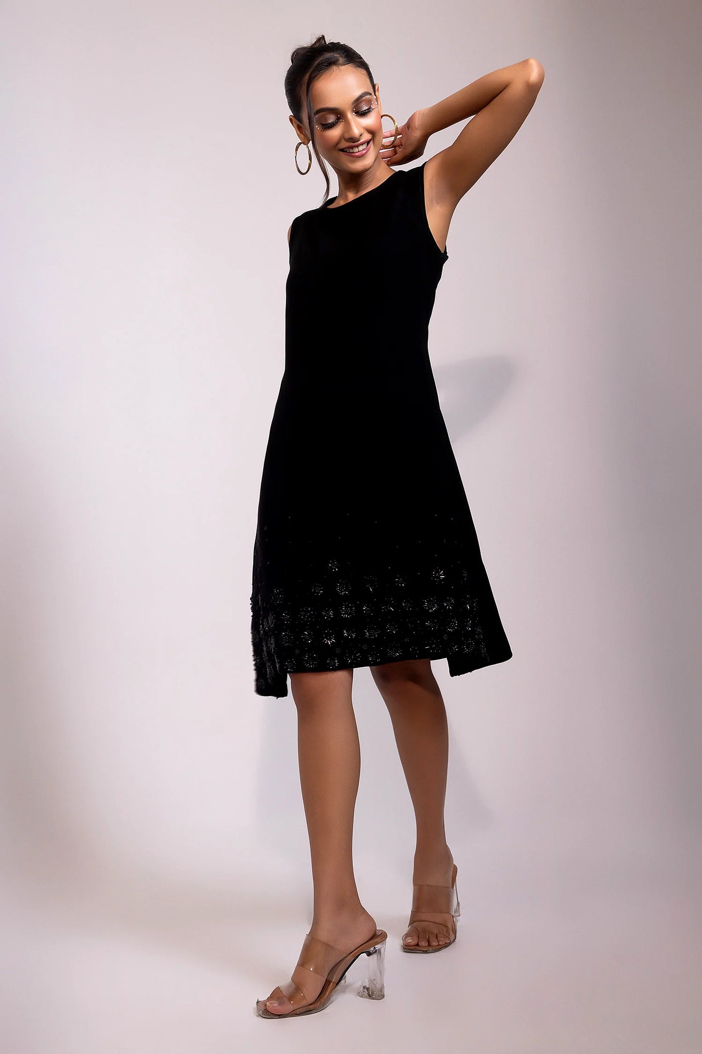 Classic Sleeveless Black Shift Dress