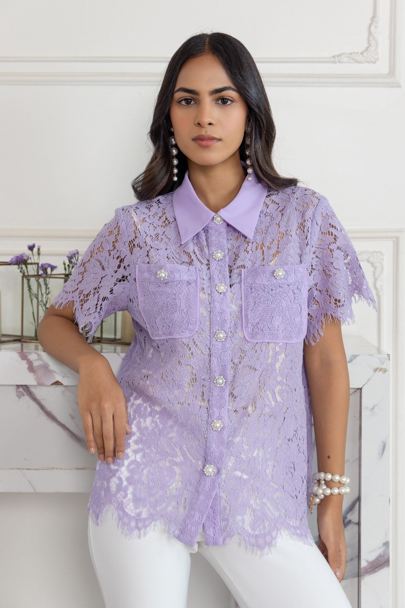 Lavender Full Lace Top