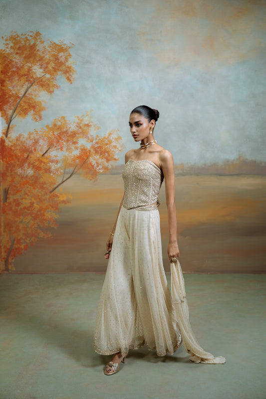 Corset Paired With Net Gharara
