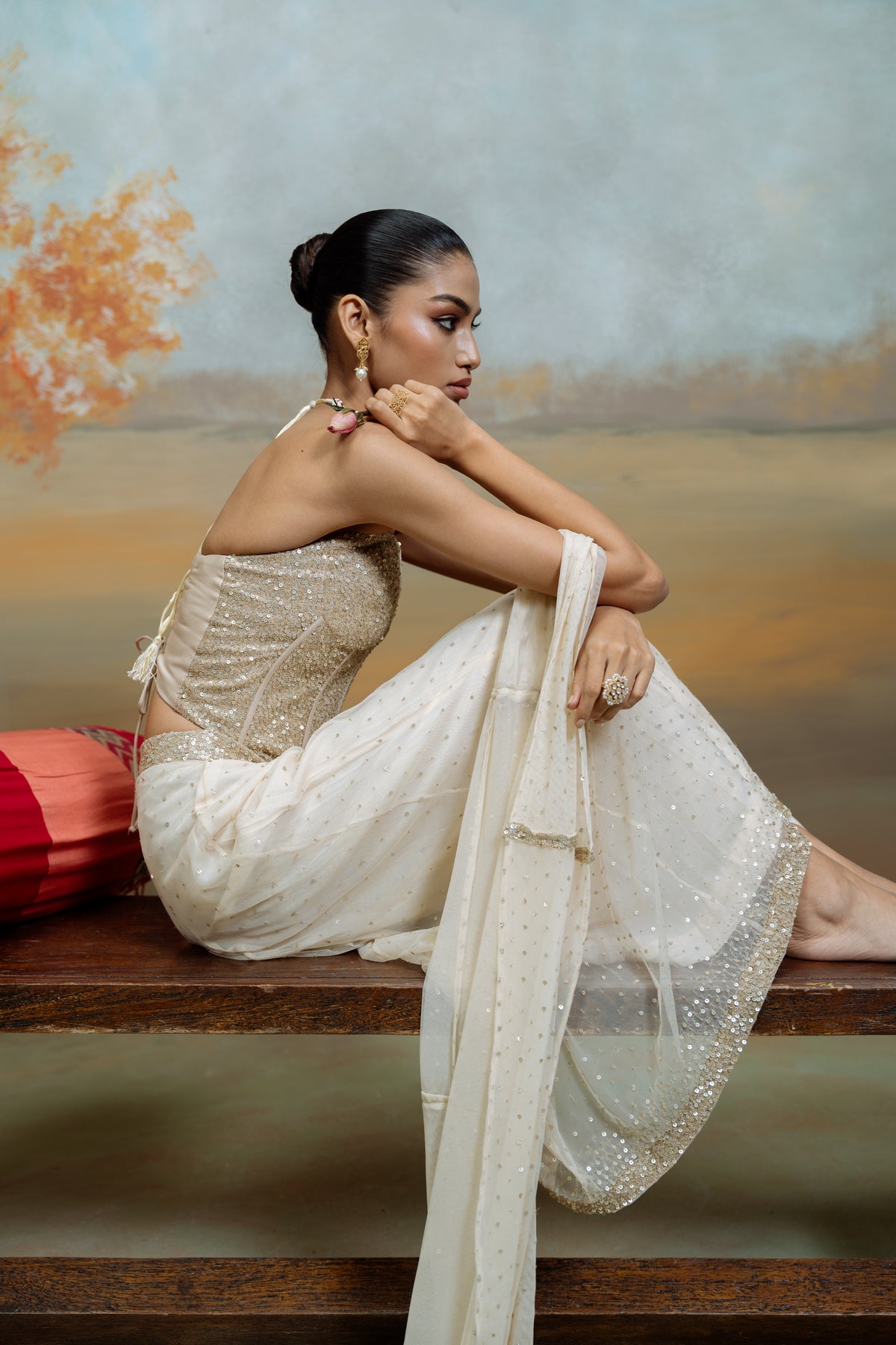 Corset Paired With Net Gharara