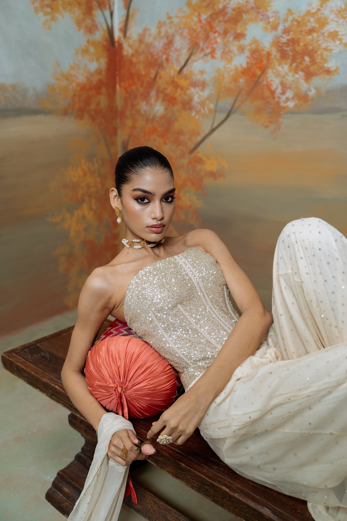 Corset Paired With Net Gharara