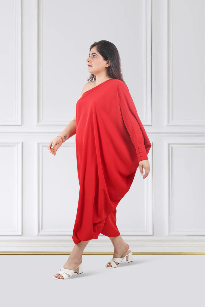 Crimson Flow Kaftan Dress