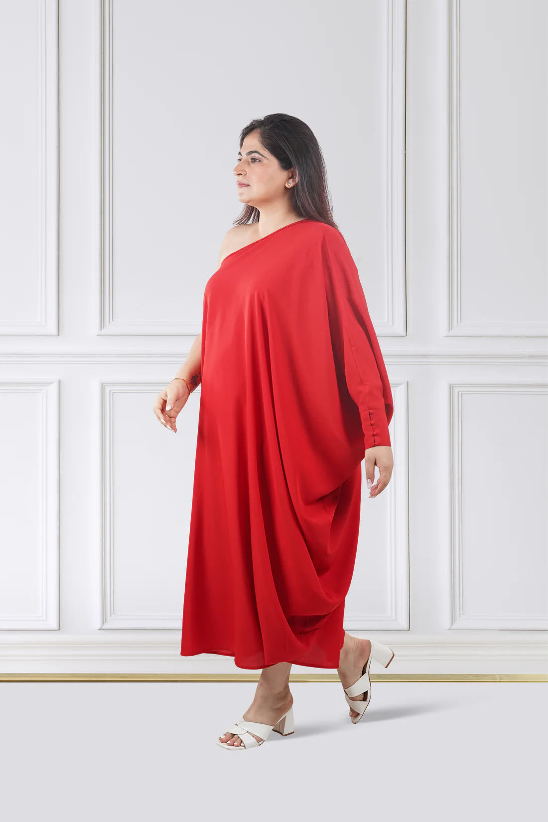 Crimson Flow Kaftan Dress