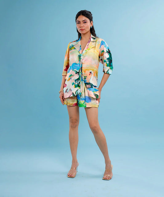 Cyphéa Tie-up Shirt and Shorts