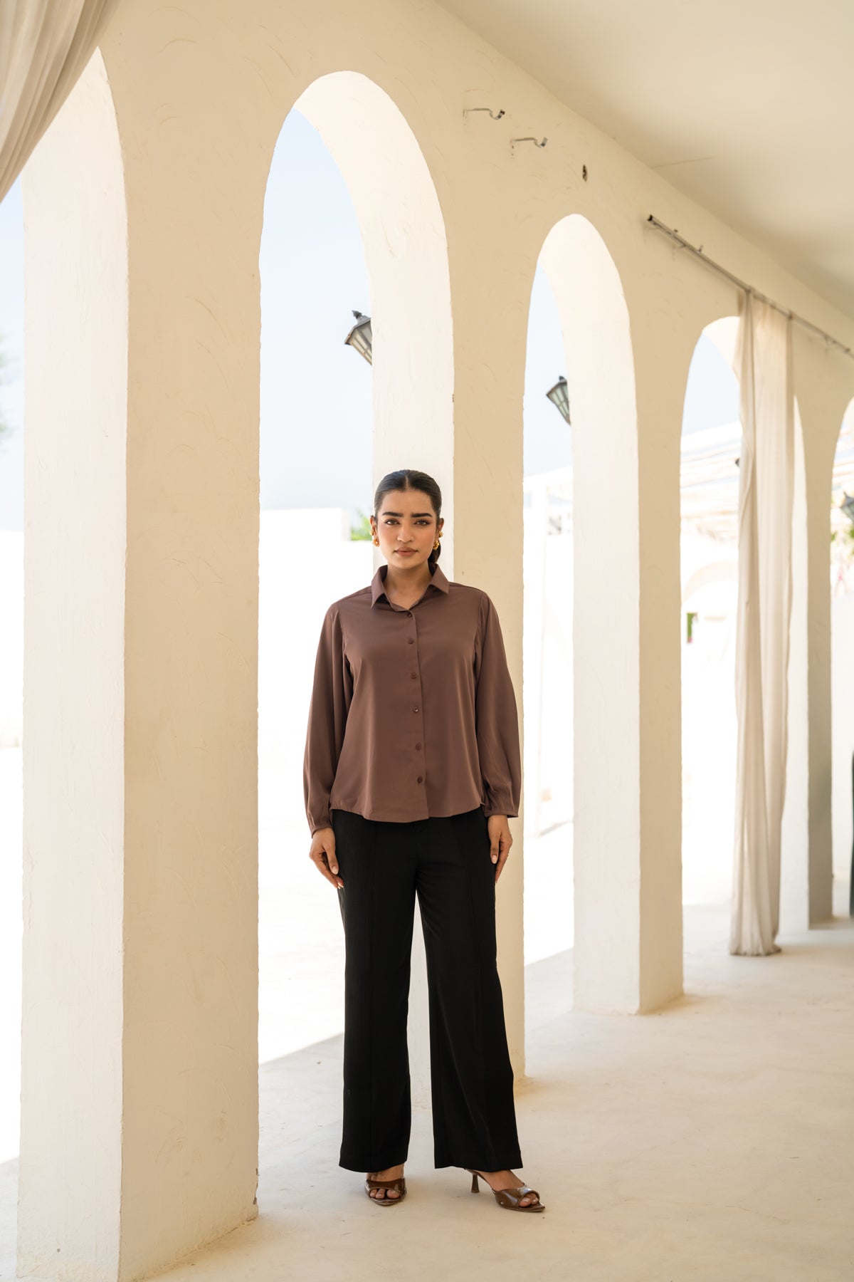 The Pleat Back Hi-lo Shirt