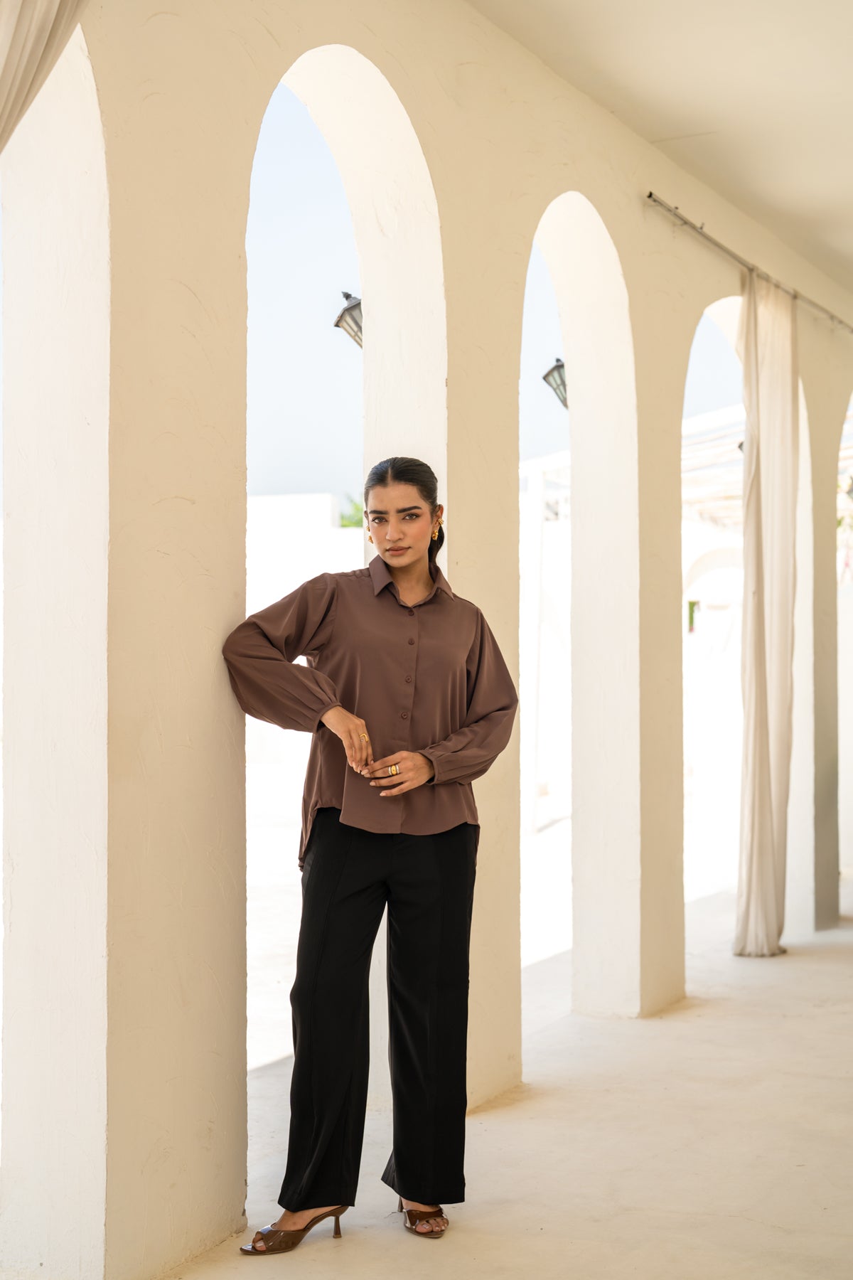 The Pleat Back Hi-lo Shirt