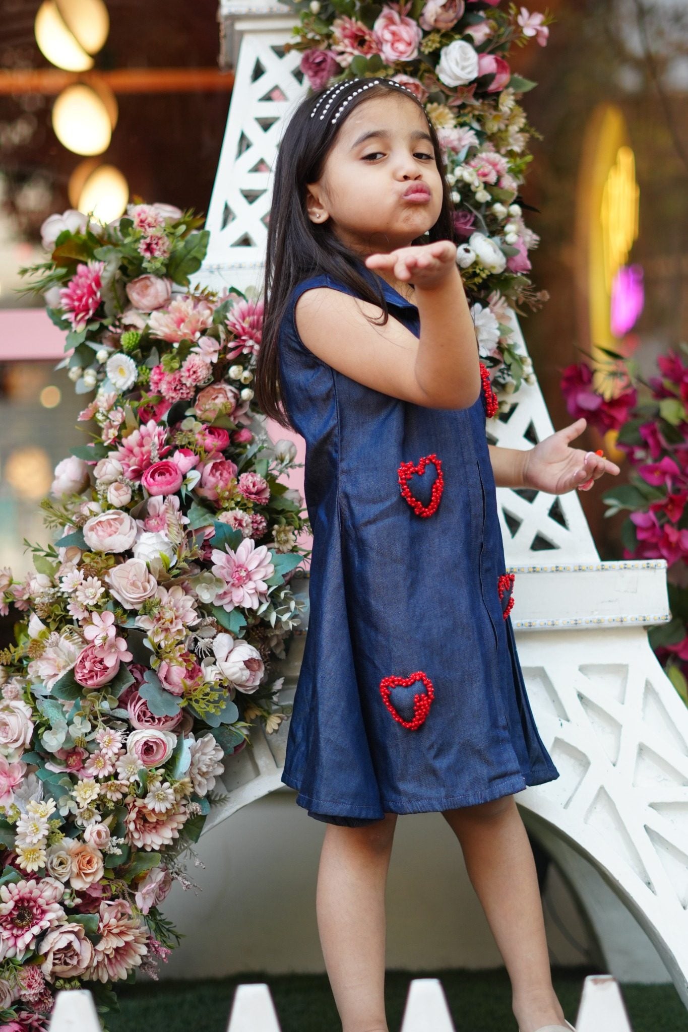 Denim 3D Heart Dress