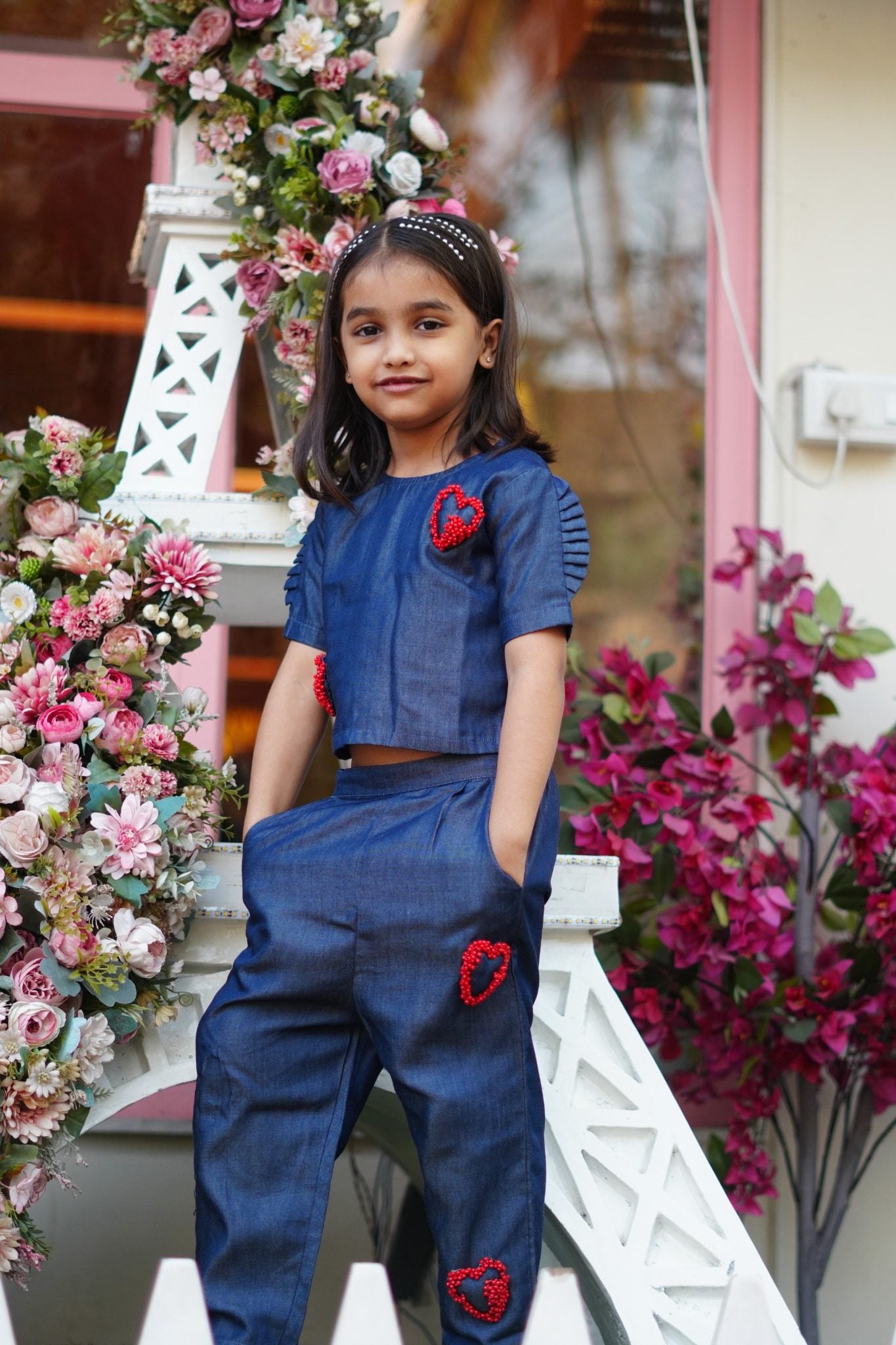 Denim 3D Heart Co-ord Set