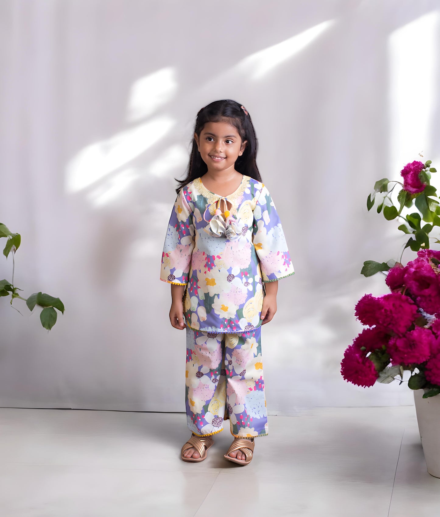 Floral Printed Kurti with Sharara