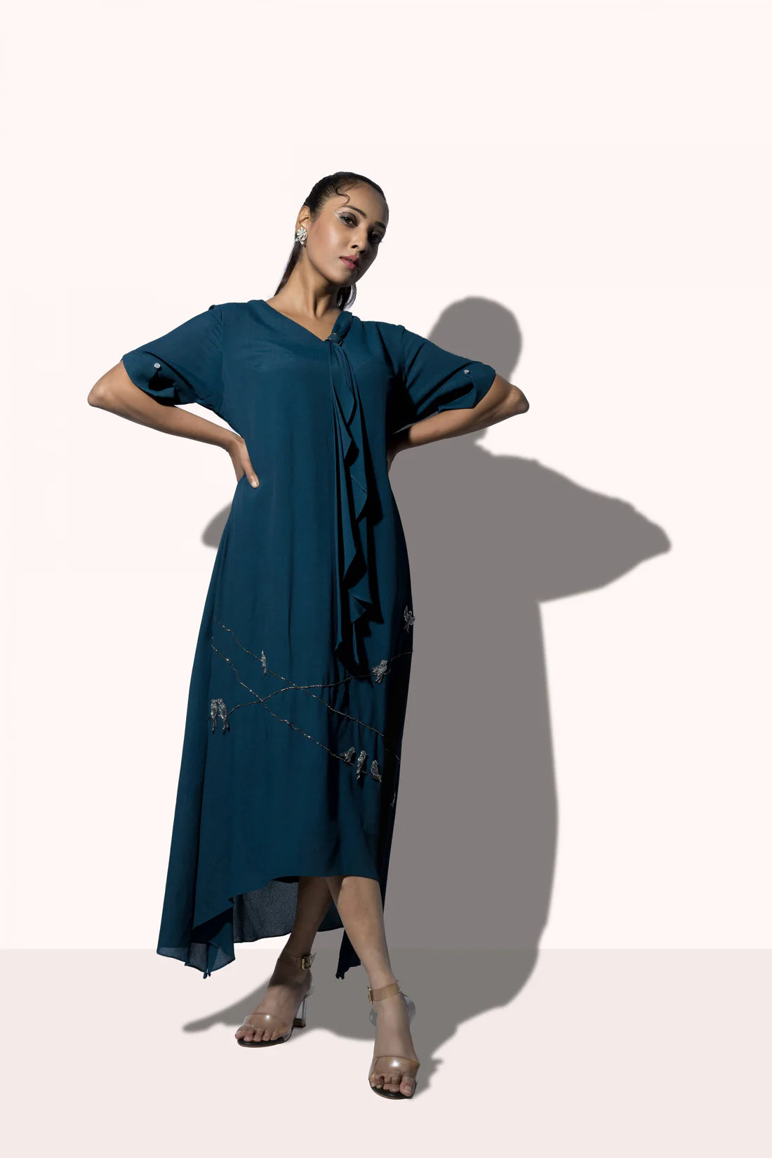 Wired Winged Embroided Dress