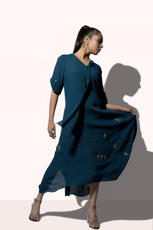 Wired Winged Embroided Dress