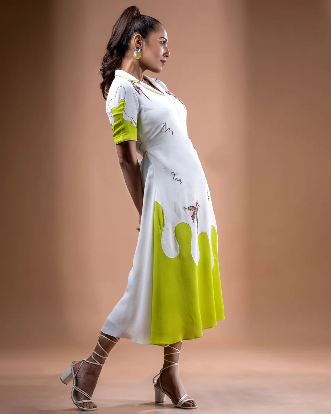 Flamingo Bi color Brunch Dress