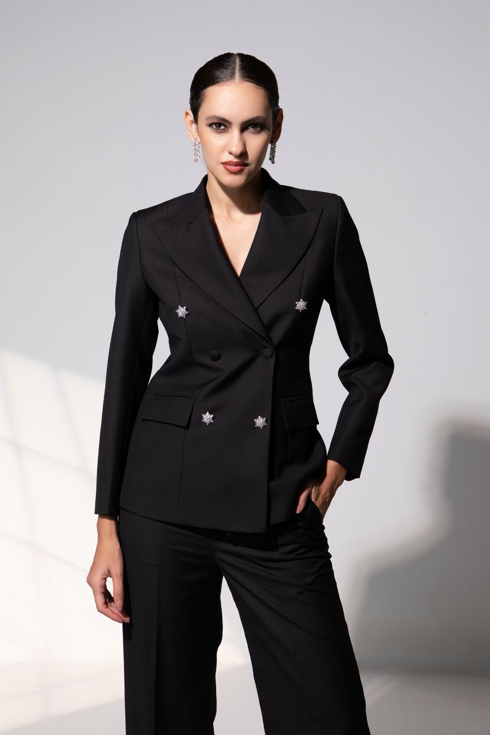 Double Breasted Suit Ensemble in Midnight