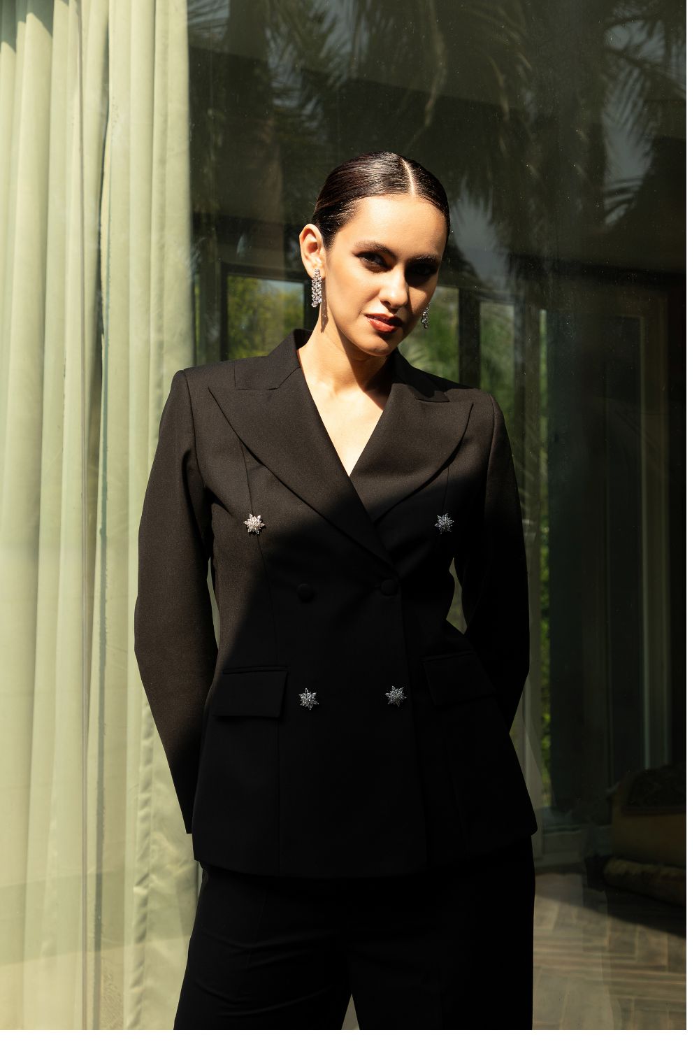 Double Breasted Suit Ensemble in Midnight