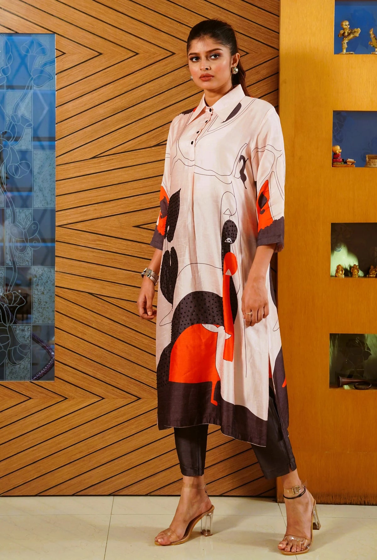 Embellished Geometric Printed Co-ord