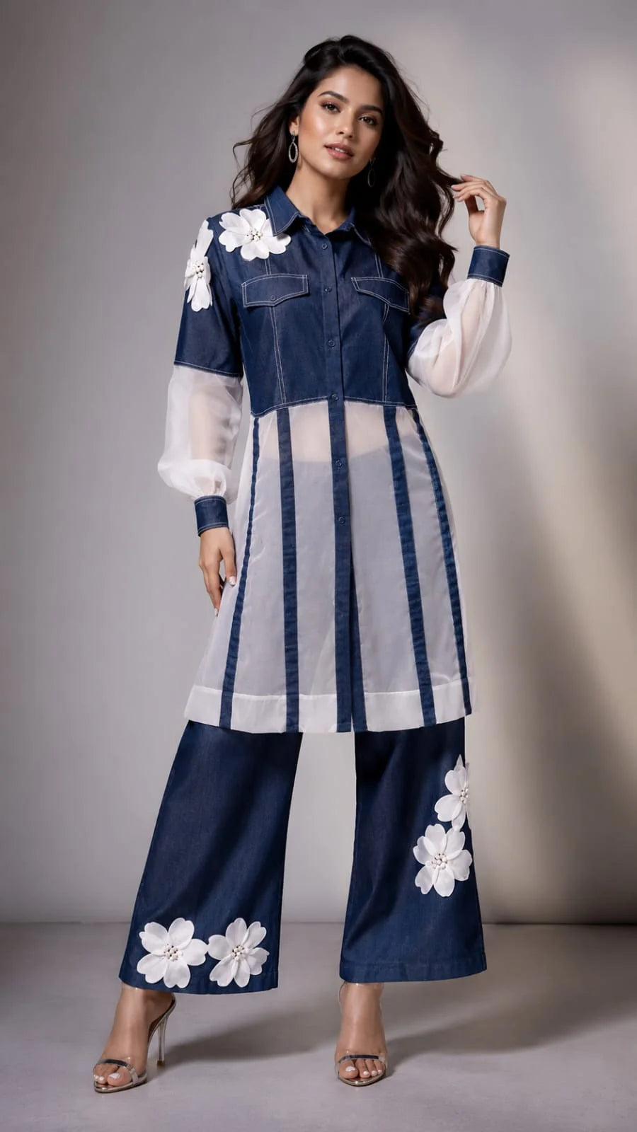 Ethereal Denim Bloom