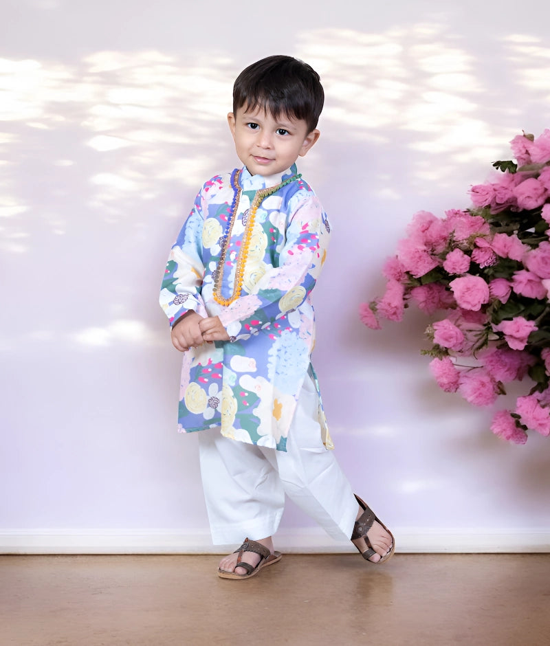 Floral Printed Kurta with Salwar