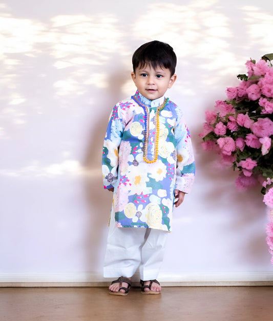 Floral Printed Kurta with Salwar
