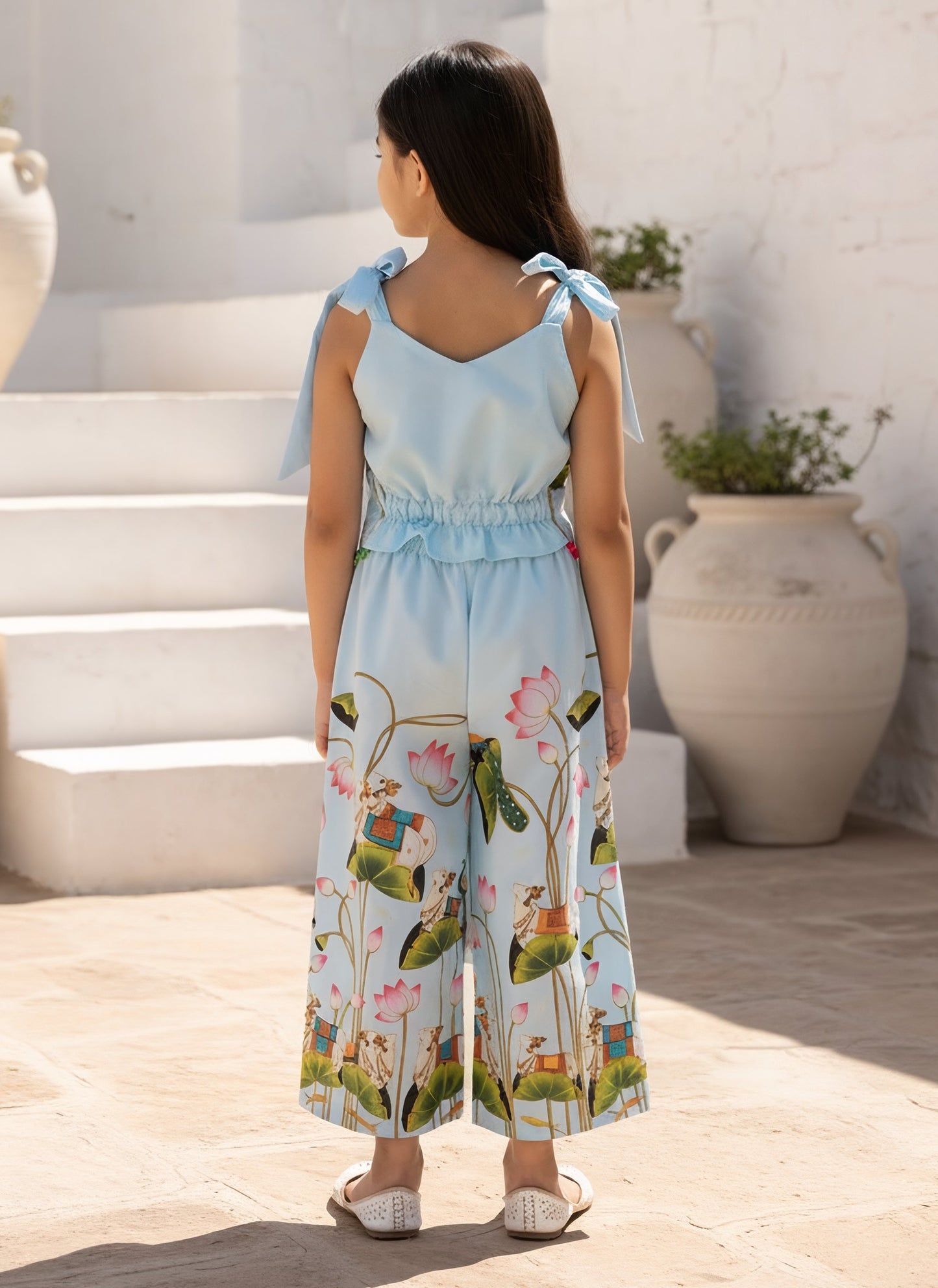 Printed Crop Top with Plazo