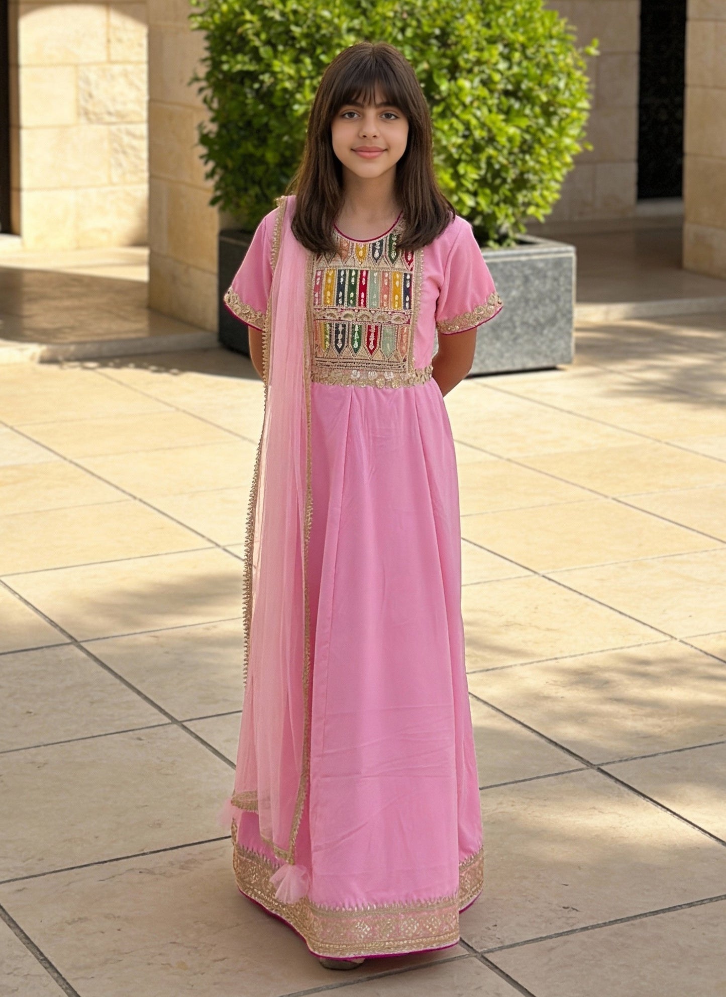 Pink Velvet Anarkali