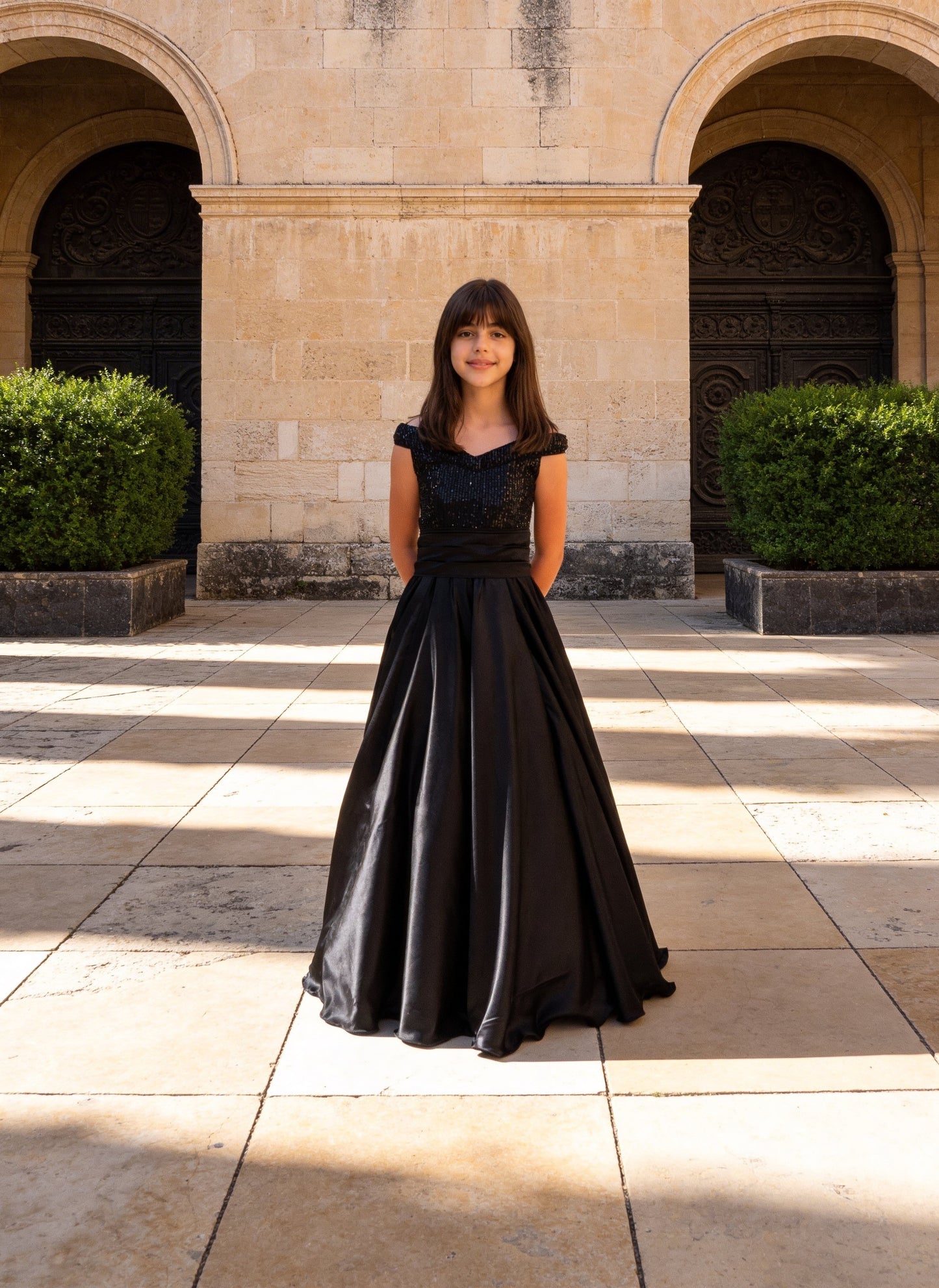 Black Sequence embroidery Gown
