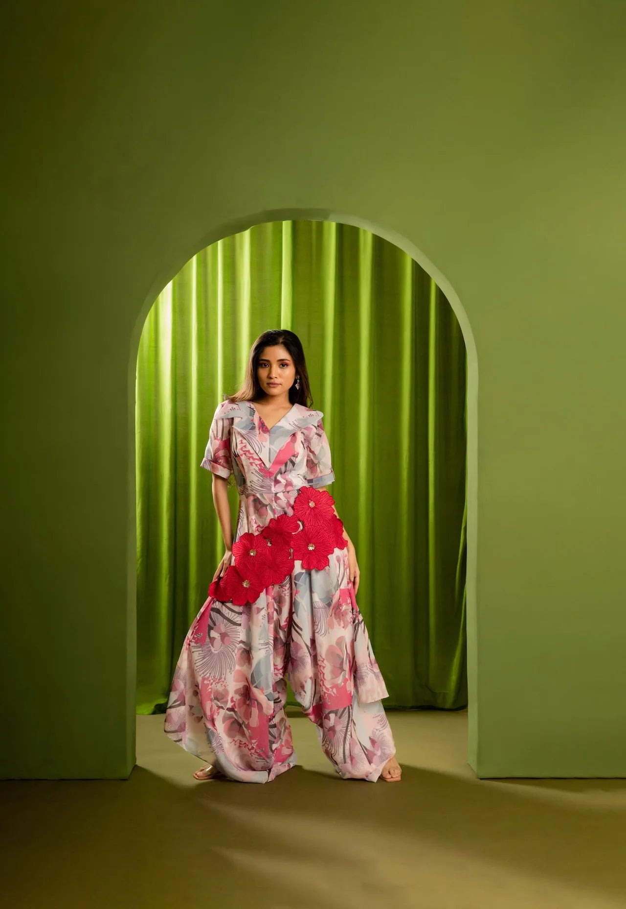 Printed Embroidered Jumpsuit