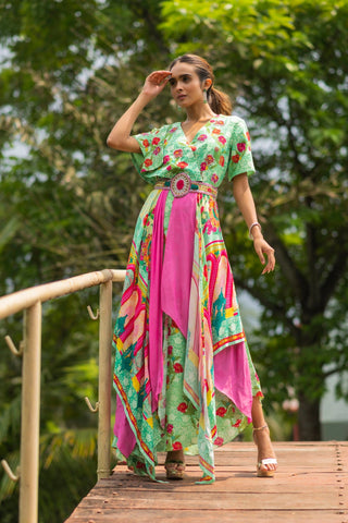 Printed Layered Maxi Dress
