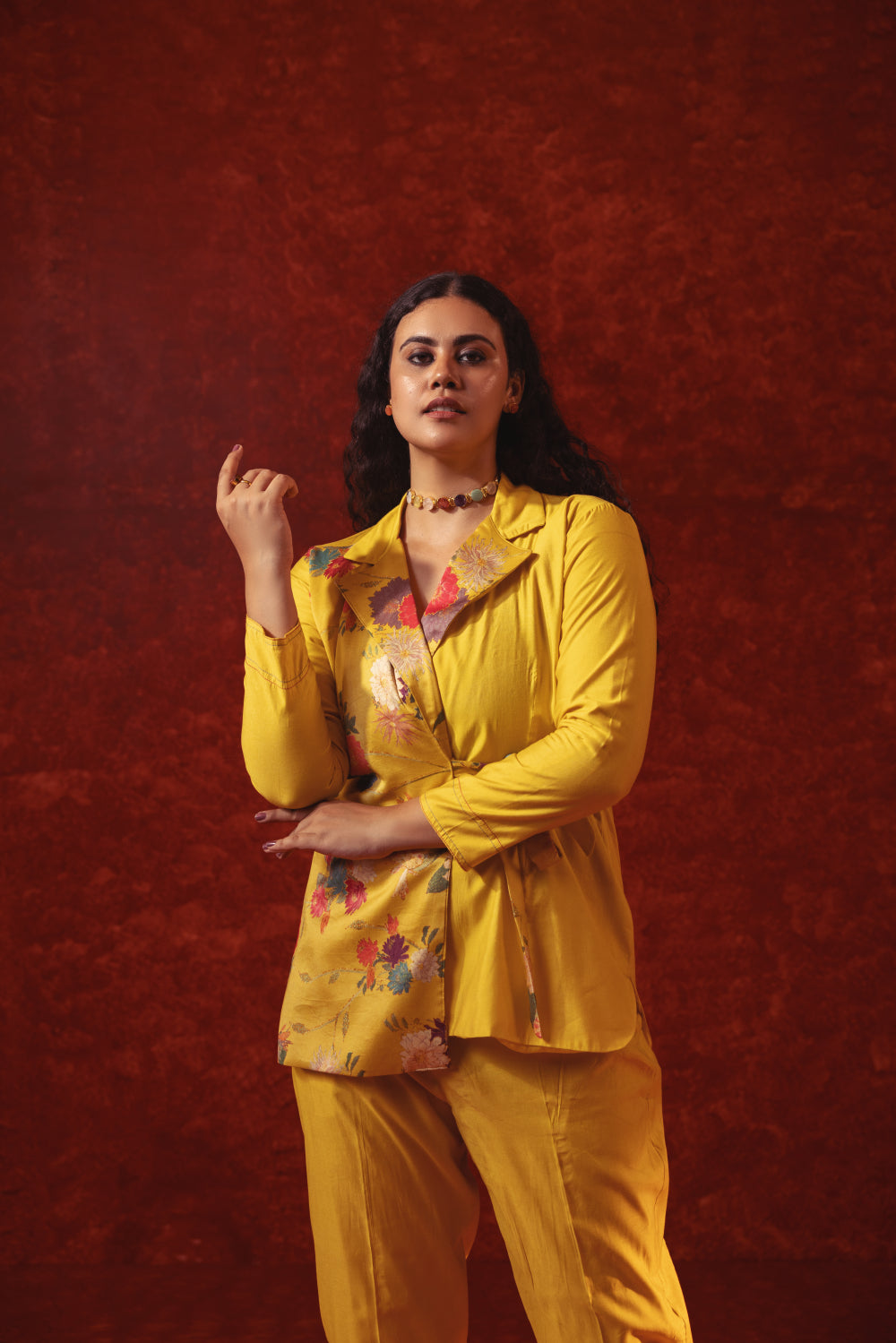 Yellow Blazer Co-ord Set
