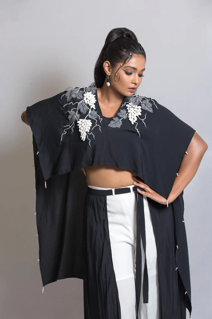 Grapes Cord Set with flare wrap around pant