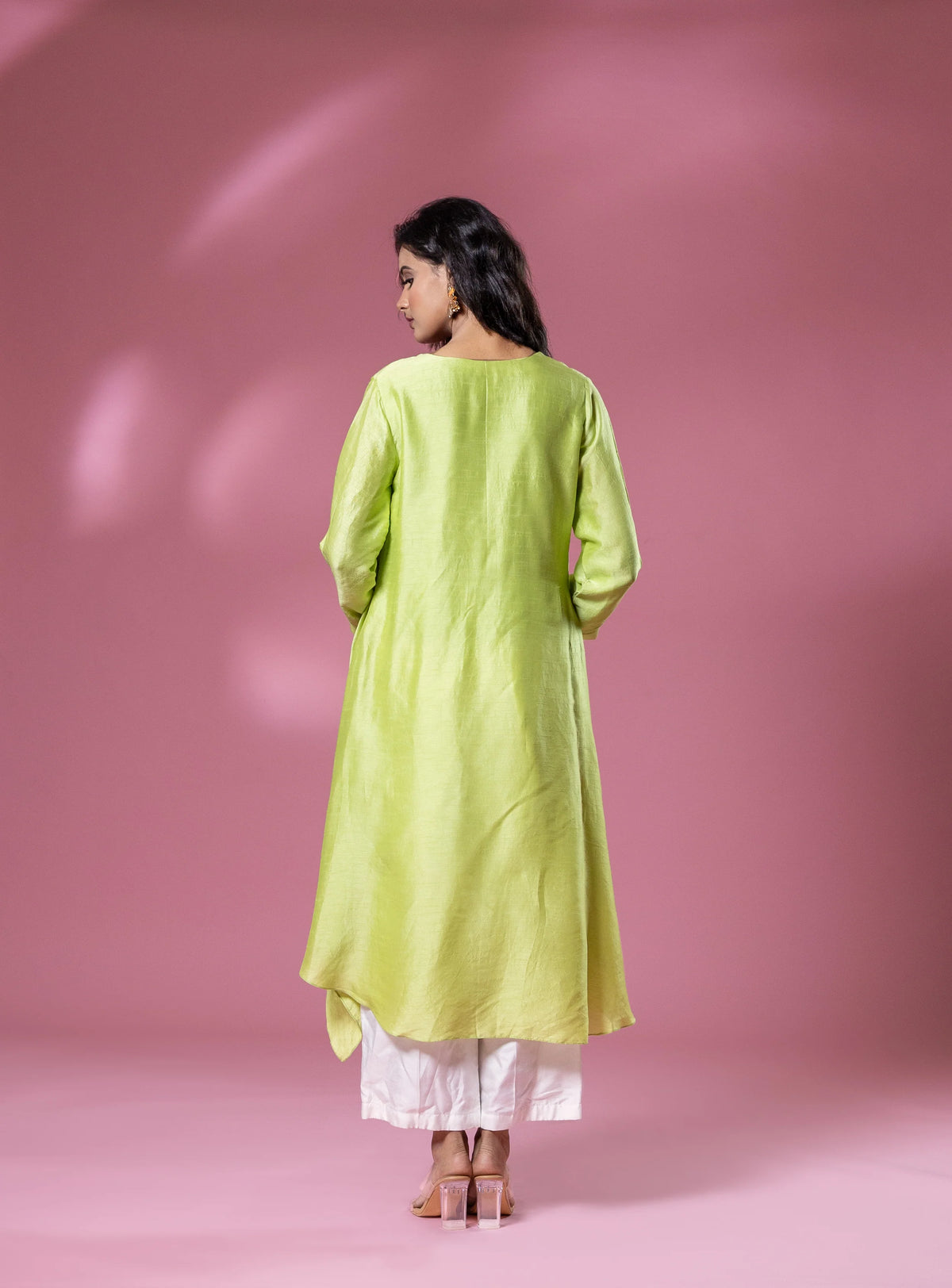 Green Parrot Patch Bemberg Silk Co-ord