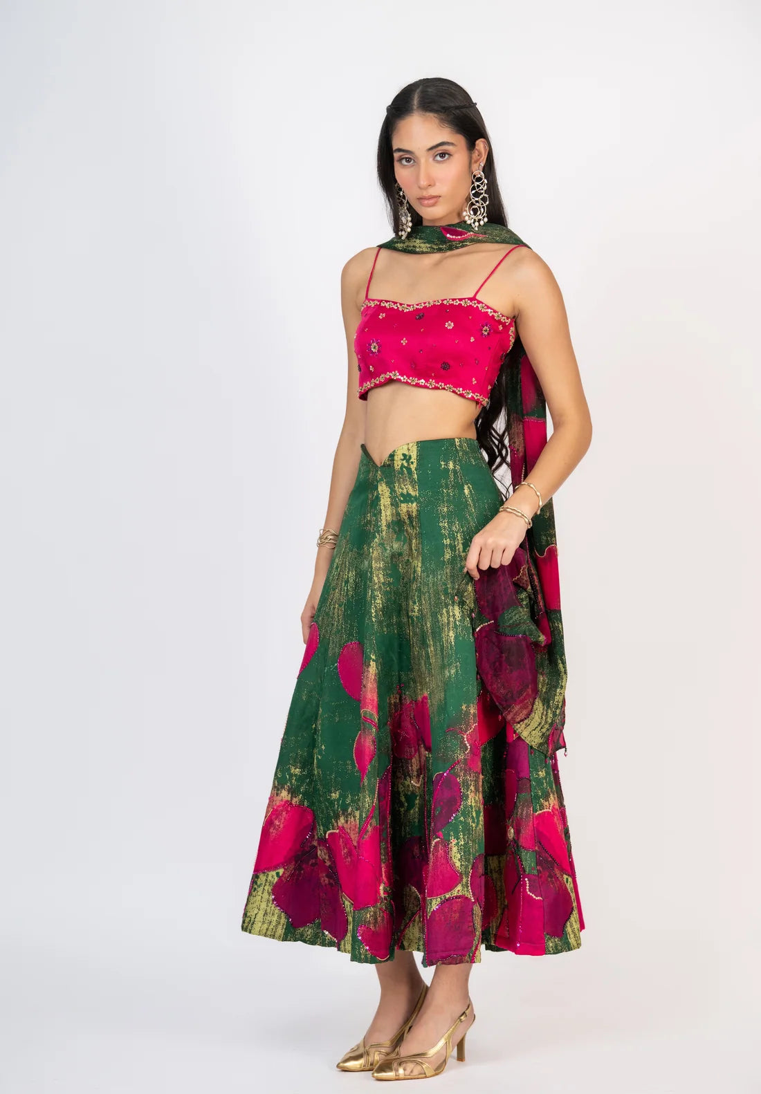 Gulaaboo V Cut Lehenga Set