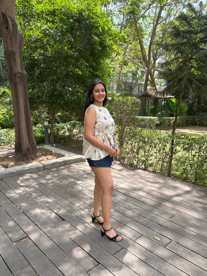 Lavender Polka Top