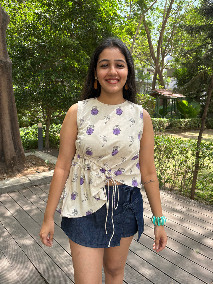 Lavender Polka Top